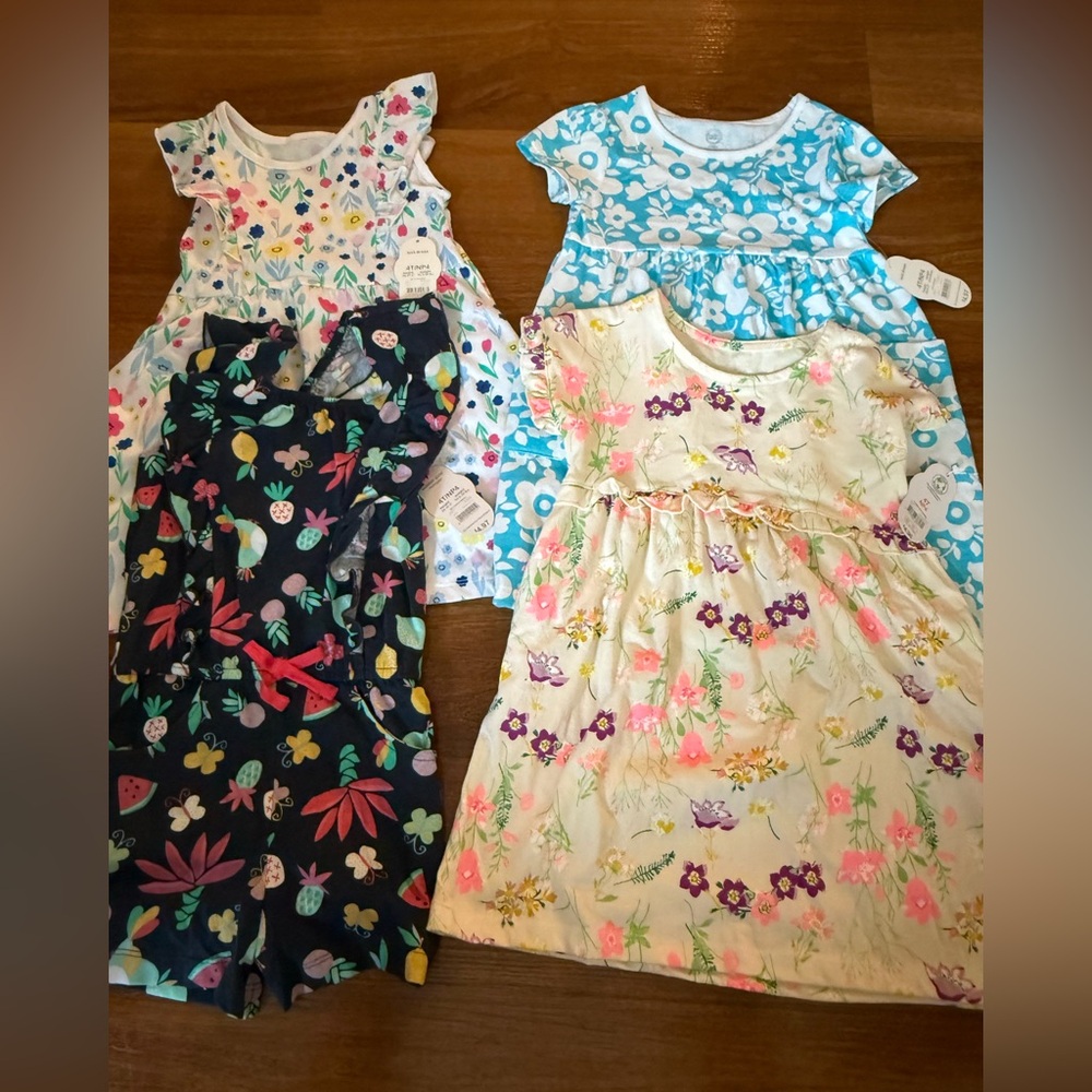 Floral and Patterned Kids Dress Set